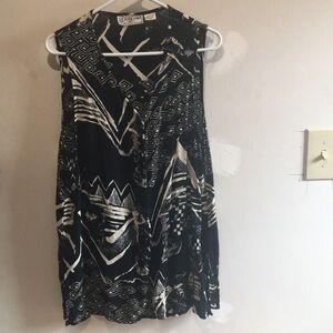 black tribal rayon tank